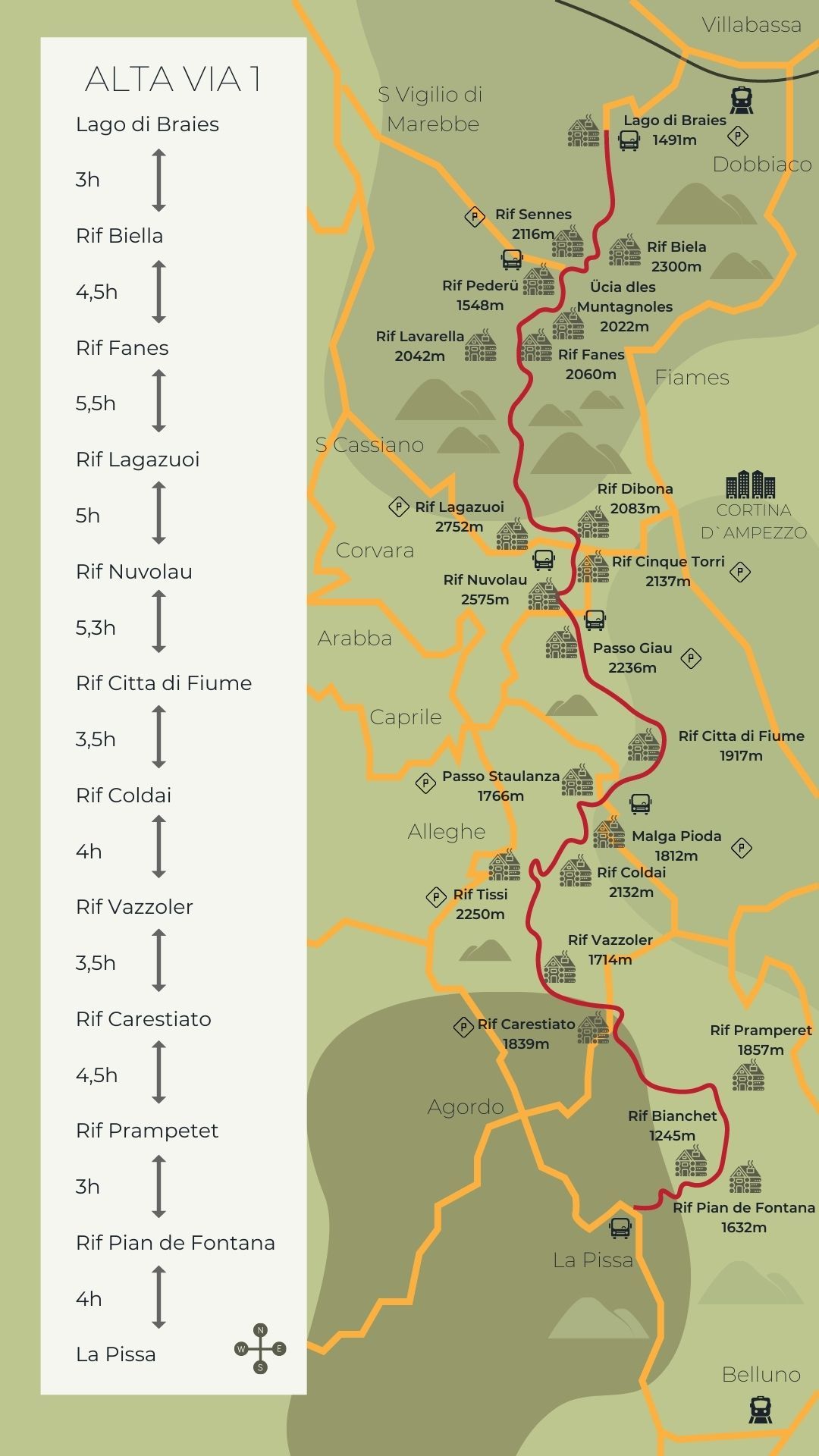 Mapa Alta Via 1